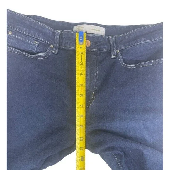 Signature Levi Strauss Gold Mid-Rise Stretch Skinny Dark Wash Jeans 16 Short - Picture 7 of 15